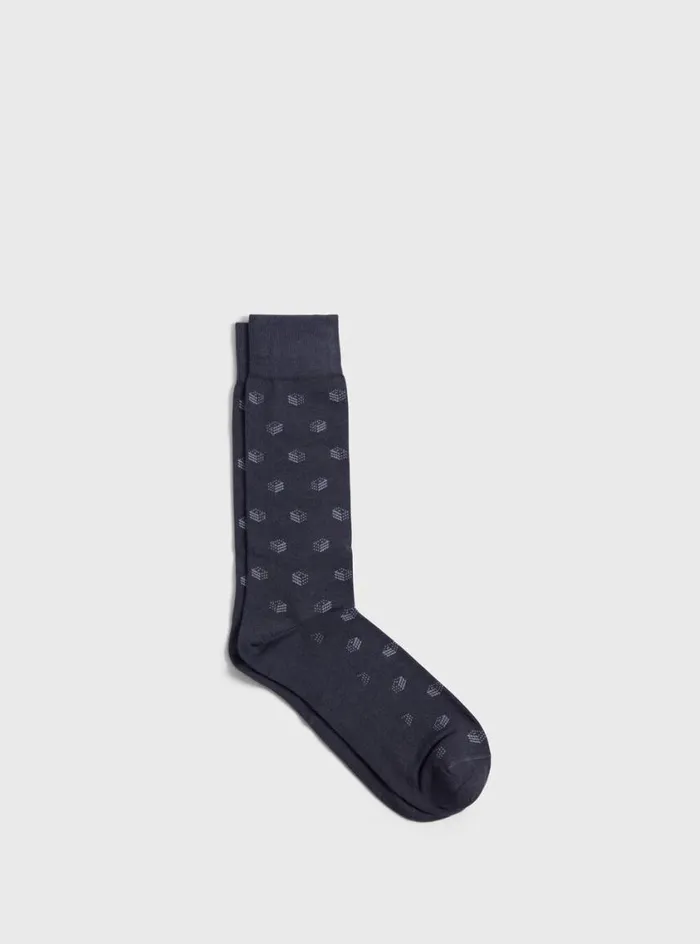 Men Paul Stuart Socks Deco Motif Sock Grey