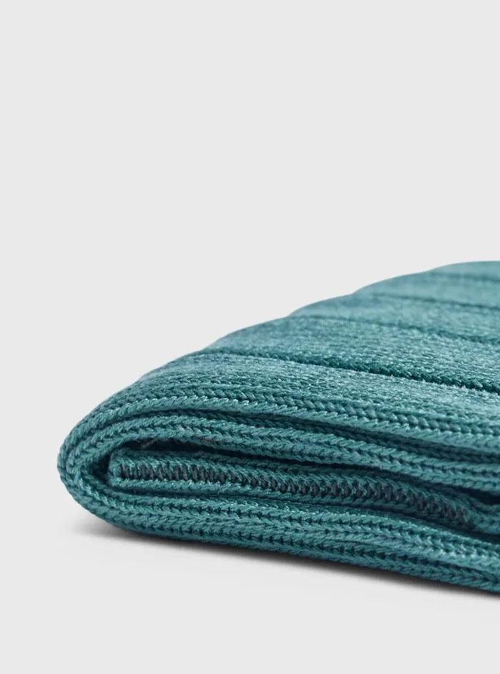 Men Paul Stuart Socks Mercerized Cotton Ribbed Sock Seafoam