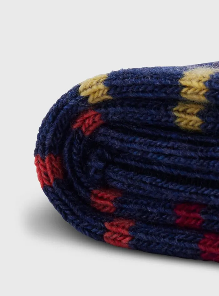 Men Paul Stuart Socks Multicolor Stripe Sock Denim