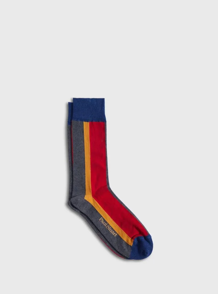 Men Paul Stuart Socks Racing Stripe Sock Grey