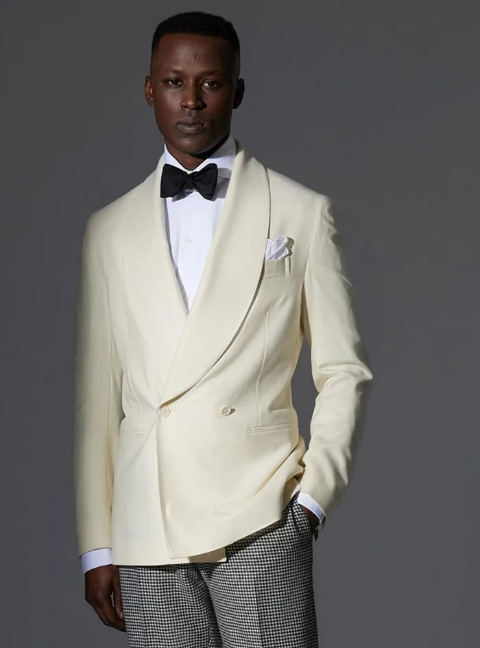 Men Paul Stuart Suits and Tuxedos Cashmere Shawl CollarDinner Jacket Cream