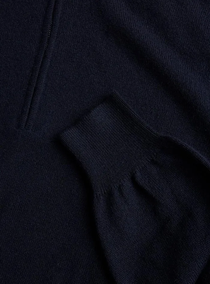 Men Paul Stuart Sweaters Cashmere 14 Zip Sweater Marine Blue