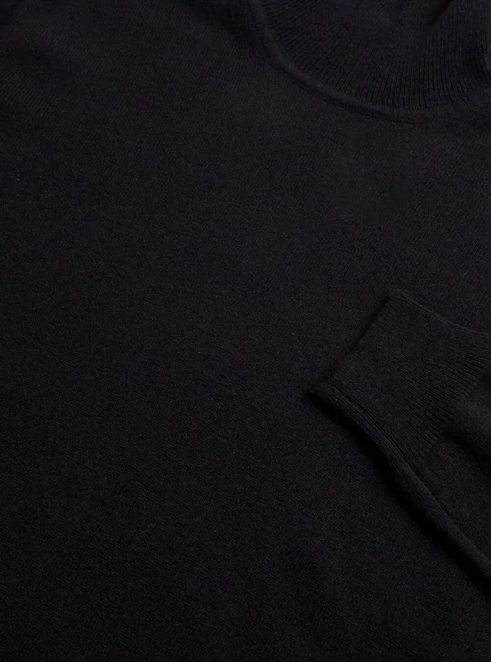 Men Paul Stuart Sweaters Cashmere Turtleneck Black