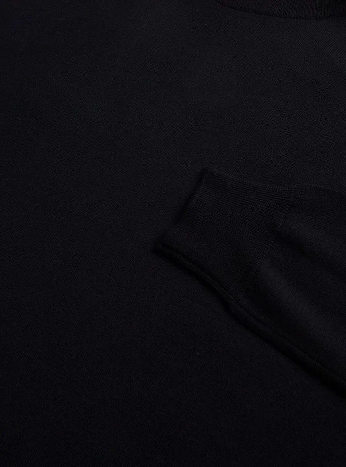 Men Paul Stuart Sweaters Merino Wool Turtleneck Black