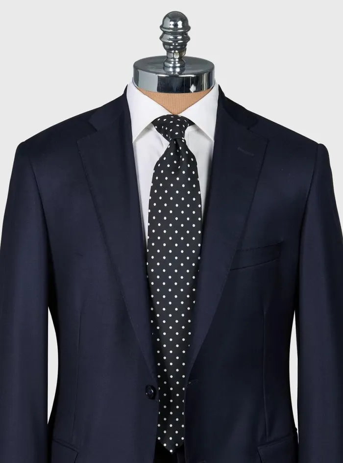 Men Paul Stuart Ties Printed Silk Dot Tie Black