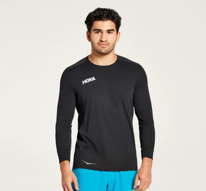 Men Performance 34 Sleeve Black HOKA ONE ONE Tops