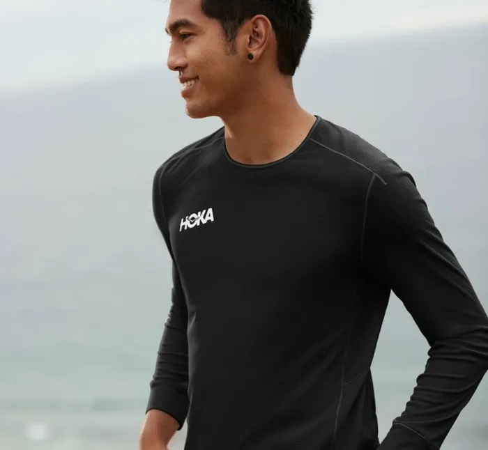 Men Performance 34 Sleeve Black HOKA ONE ONE Tops