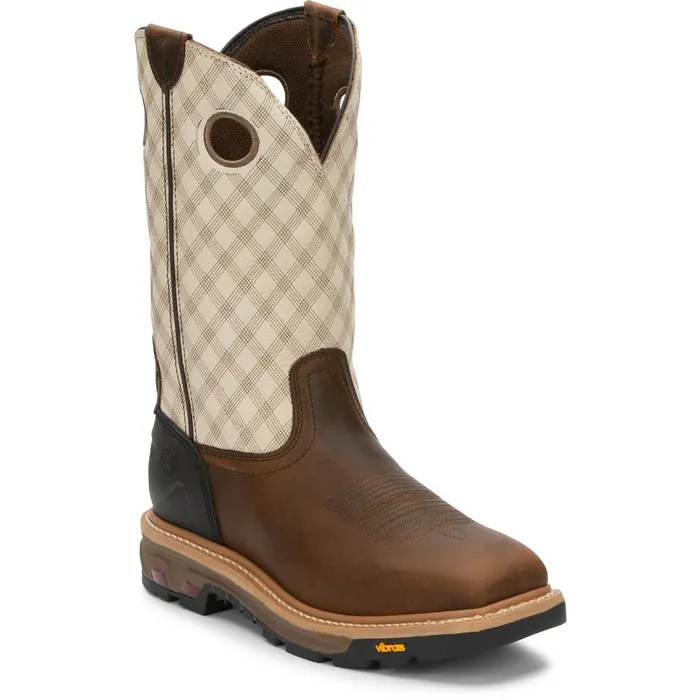 MEN Roughneck 12034 Work Pecan Justin Boots Work