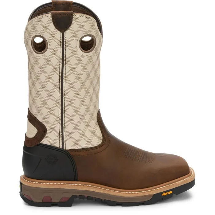 MEN Roughneck 12034 Work Pecan Justin Boots Work