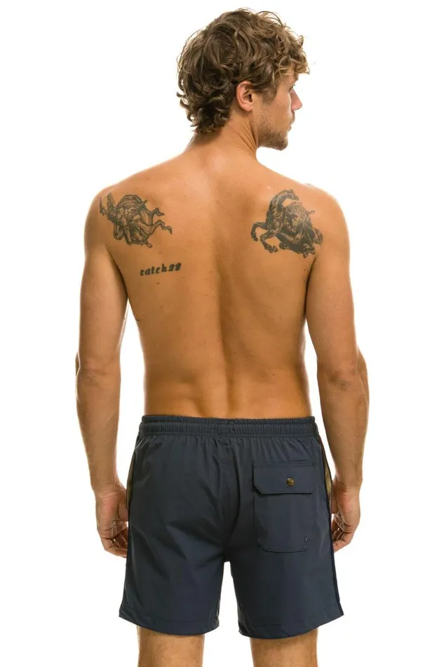 Men Shorts Aviator Nation 5 Stripe Flex Shorts 8211 Titanium