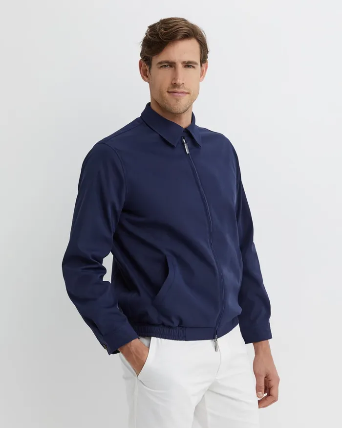 Men Sportscraft Jackets and Blazers Harrington Jacket Navy