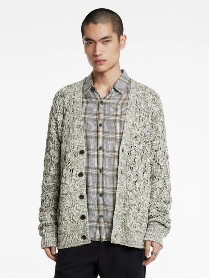 Men Sweaters John Varvatos MOTHE CARDIGAN Deep Olive