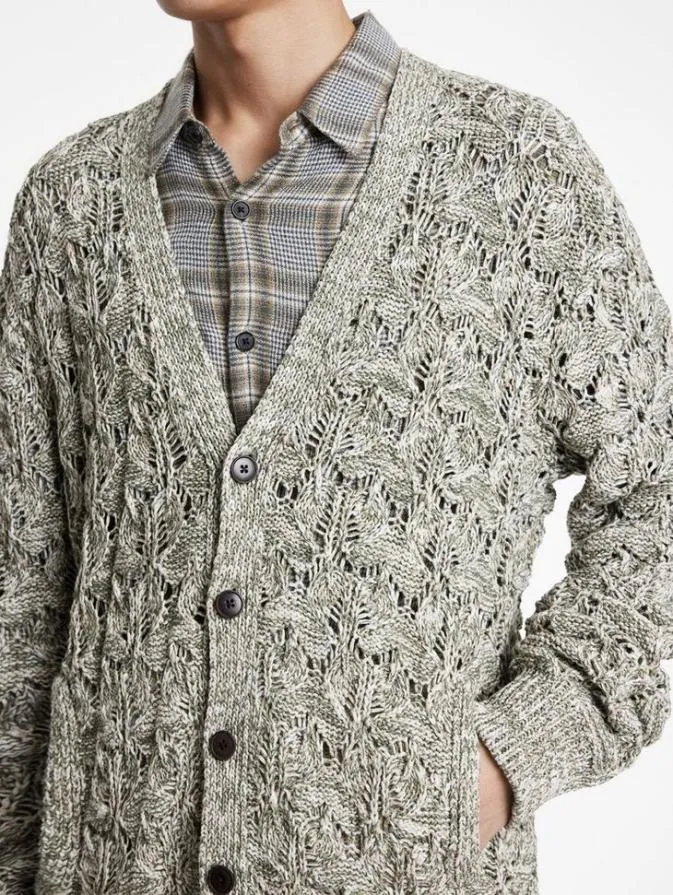 Men Sweaters John Varvatos MOTHE CARDIGAN Deep Olive
