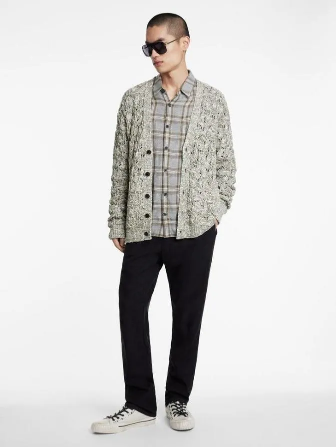 Men Sweaters John Varvatos MOTHE CARDIGAN Deep Olive