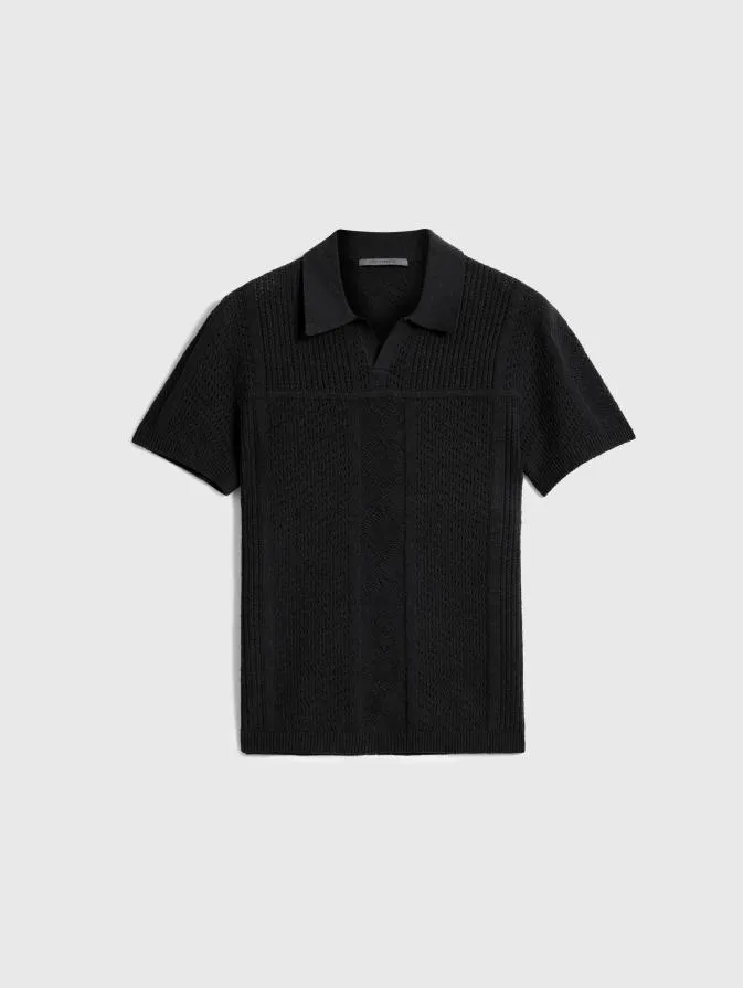 Men Sweaters John Varvatos THEO POLO Black