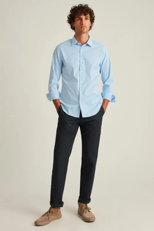 Men Tech Button Down Shirt Blue Bondi Gingham Bonobos Casual Shirts