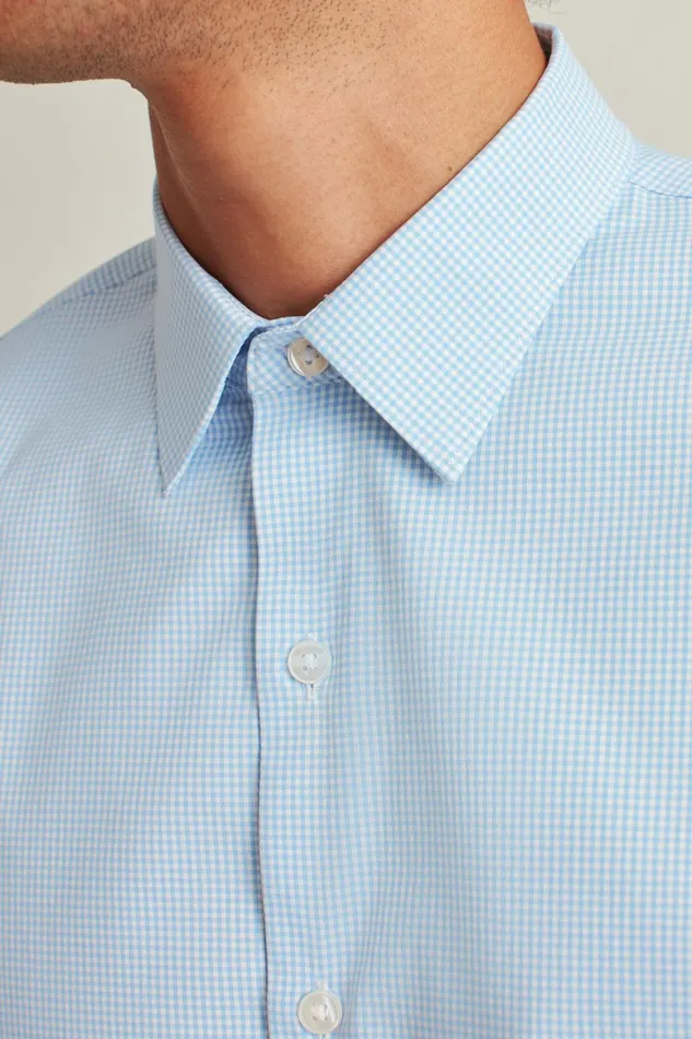 Men Tech Button Down Shirt Blue Bondi Gingham Bonobos Casual Shirts