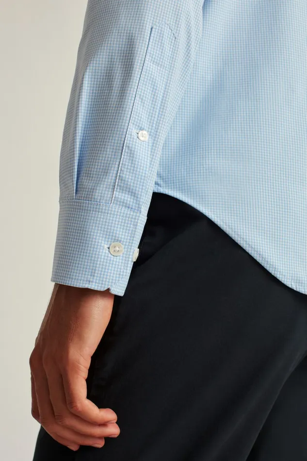 Men Tech Button Down Shirt Blue Bondi Gingham Bonobos Casual Shirts