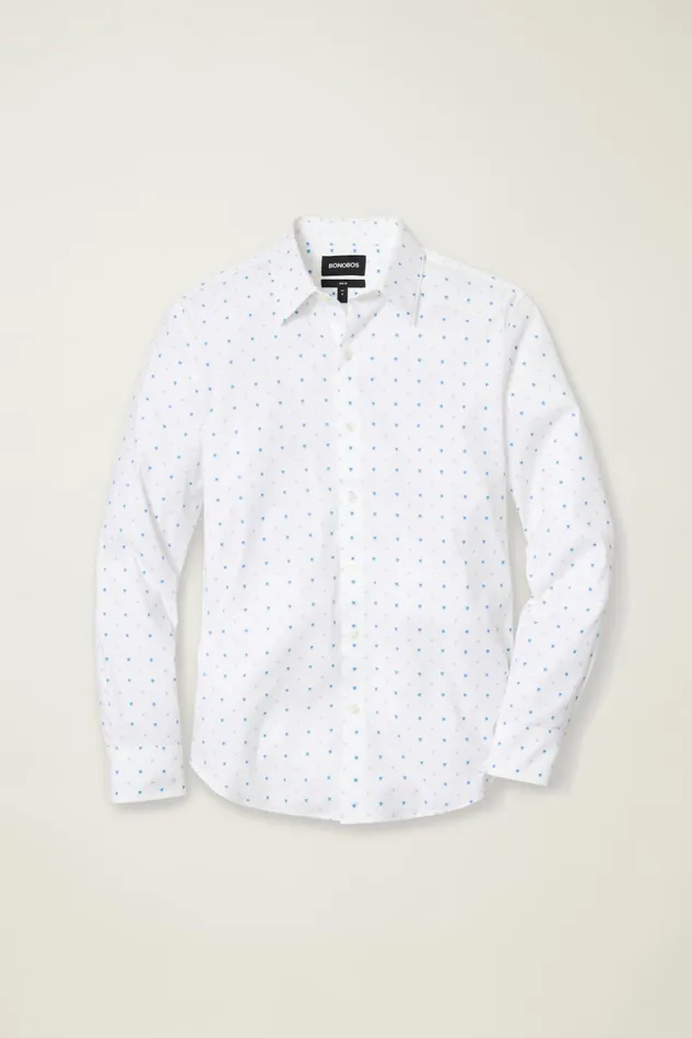 Men Tech Button Down Shirt Blue Lavender Friend Of A Frond Bonobos Casual Shirts