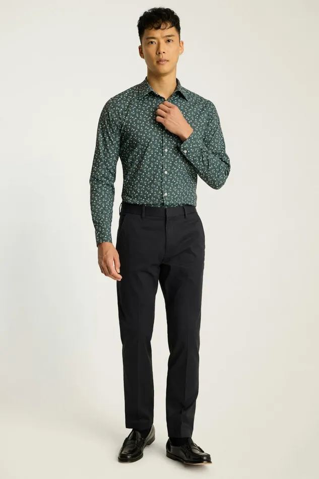 Men Tech Button Down Shirt Smoky Blue Garden Bonobos Casual Shirts
