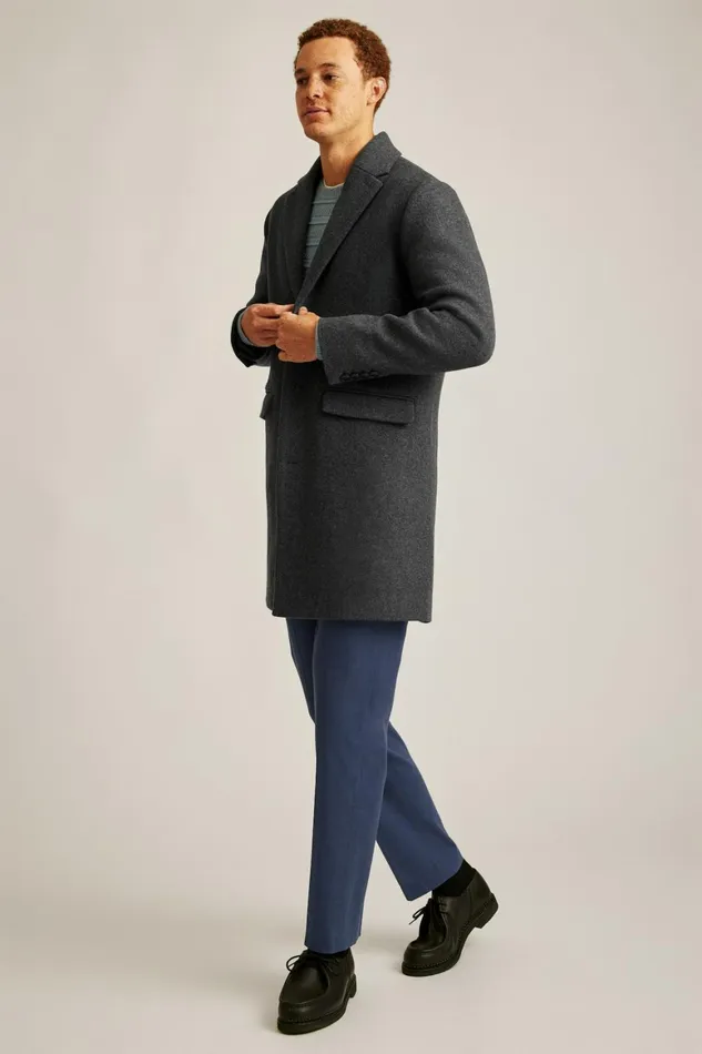 Men The Italian Wool Topcoat Charcoal Bonobos Jackets and Coats