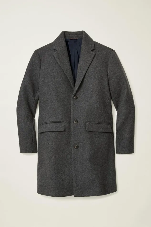 Men The Italian Wool Topcoat Charcoal Bonobos Jackets and Coats