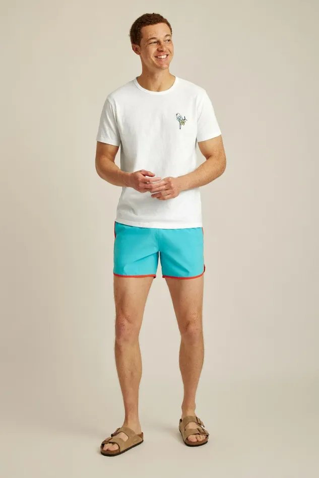Men Throwback Swim Trunks Blue Mist Bonobos Swim Trunks