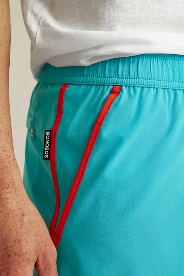 Men Throwback Swim Trunks Blue Mist Bonobos Swim Trunks