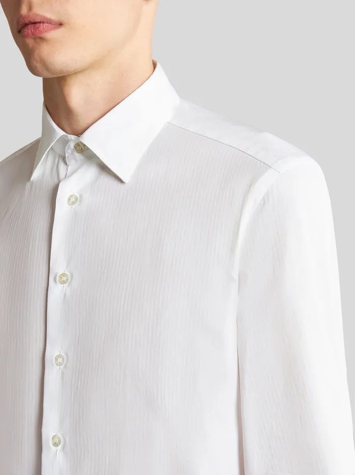 Men Tonal Stripes Cotton Shirt Etro Shirts