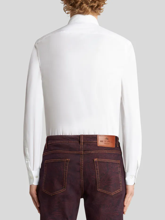 Men Tonal Stripes Cotton Shirt Etro Shirts