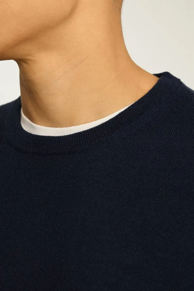 Men Washable Merino Crew Neck Sweater Navy Blue Bonobos Crew and VNeck Sweaters