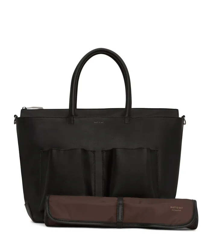 MensWomen Raylanmed Vegan Diaper Bag 8211 Vintage Black Matt and Nat Weekenders
