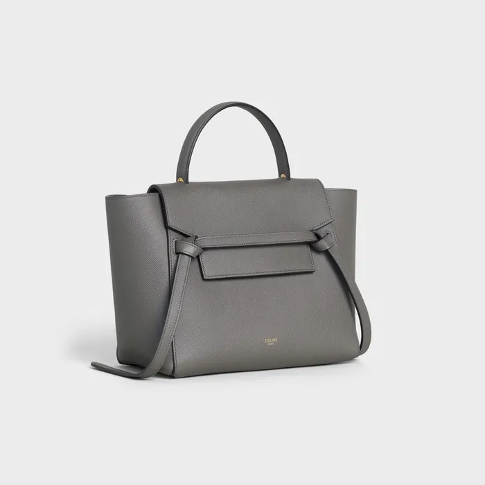 Micro Belt Bag In Grained Calfskin Grey Women CELINE BELT BAG