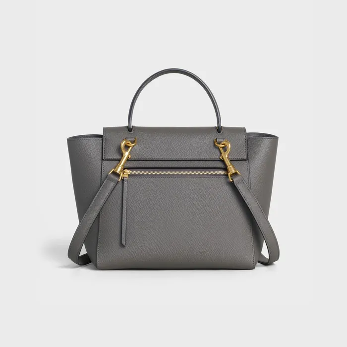 Micro Belt Bag In Grained Calfskin Grey Women CELINE BELT BAG