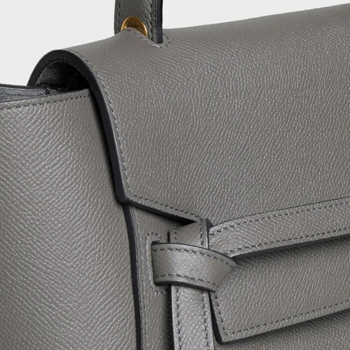 Micro Belt Bag In Grained Calfskin Grey Women CELINE BELT BAG