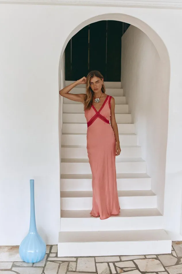 MidiMaxi Dresses Women VRG GRL Meet Me On The Dance Floor Bias Cut Maxi Dress Coral MidiMaxi Dresses Women VRG GRL Meet Me On The Dance Floor Bias Cut Maxi Dress Coral