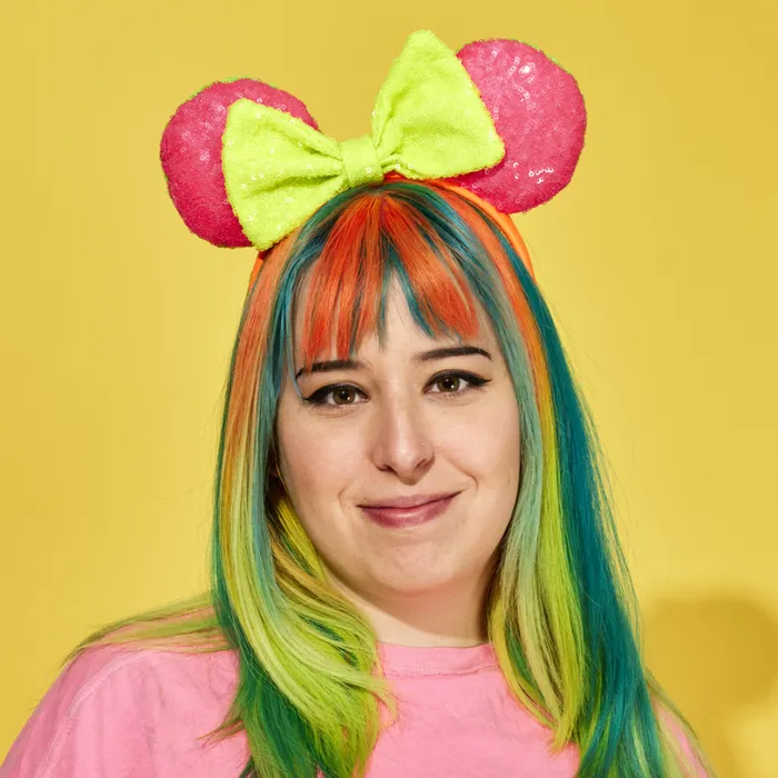 Minnie Mouse Exclusive Color Block Neon Sequin Ear Headband Unisex Loungefly Small Accessories Minnie Mouse Exclusive Color Block Neon Sequin Ear Headband Unisex Loungefly Small Accessories
