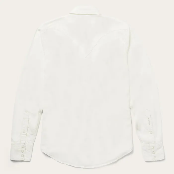 Modern Cut Men Stetson Cream Tencel Twill Shirt White