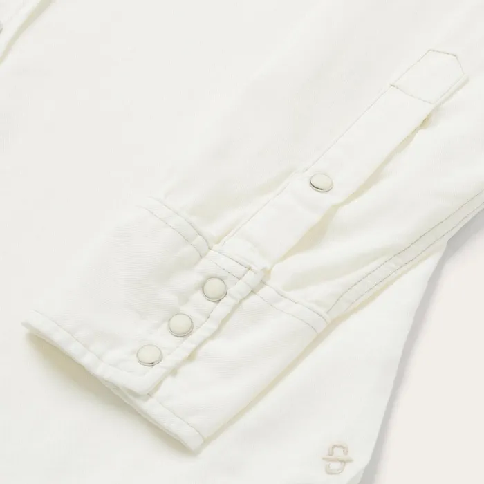 Modern Cut Men Stetson Cream Tencel Twill Shirt White