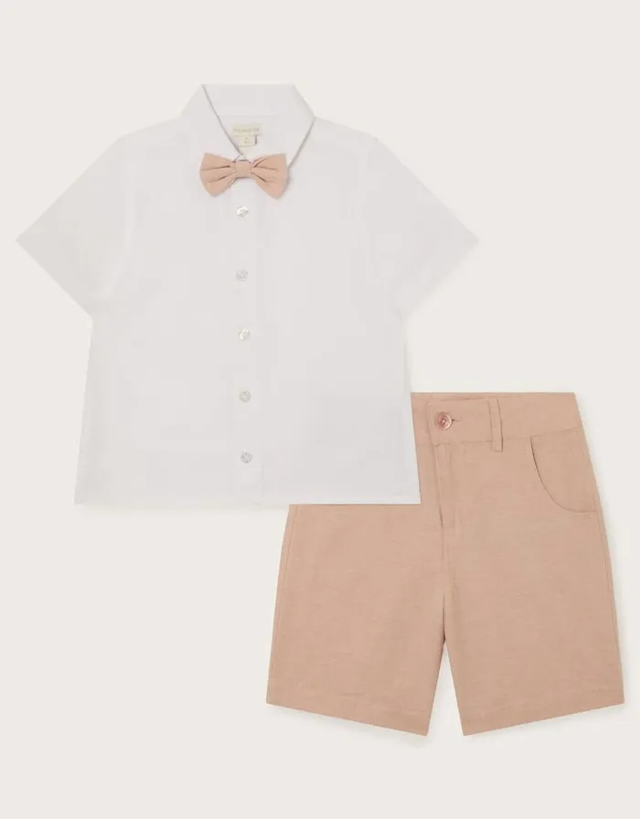 Monsoon 3Piece Smart Shorts Set Pink Children Suits and Sets