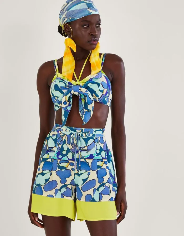 Monsoon Abstract Print Crop Top Blue Women Tops and Blouses Monsoon Abstract Print Crop Top Blue Women Tops and Blouses