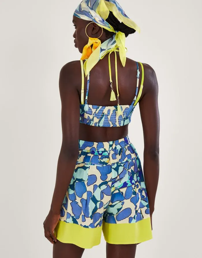 Monsoon Abstract Print Crop Top Blue Women Tops and Blouses Monsoon Abstract Print Crop Top Blue Women Tops and Blouses