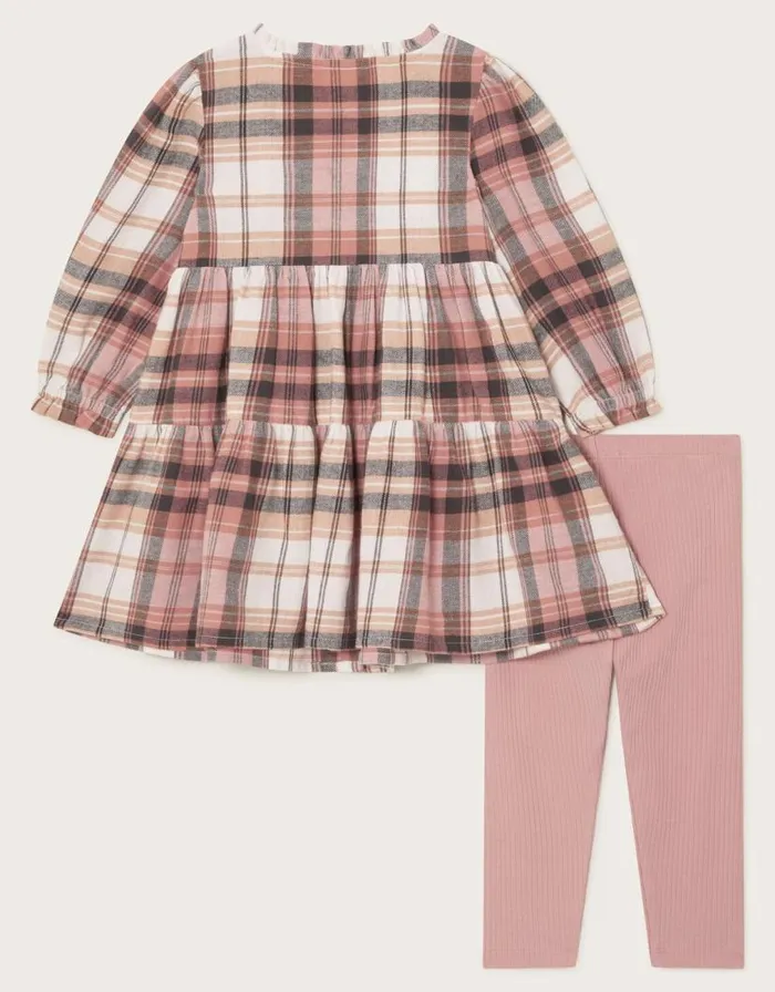 Monsoon Baby Long Sleeve Check Dress And Leggings Set Pink Children Outfits and Rompers Monsoon Baby Long Sleeve Check Dress And Leggings Set Pink Children Outfits and Rompers