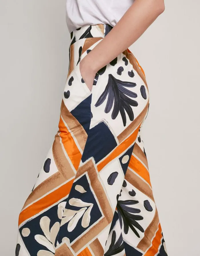 Monsoon Cadenza Print Jersey Trousers Black Women Casualwear