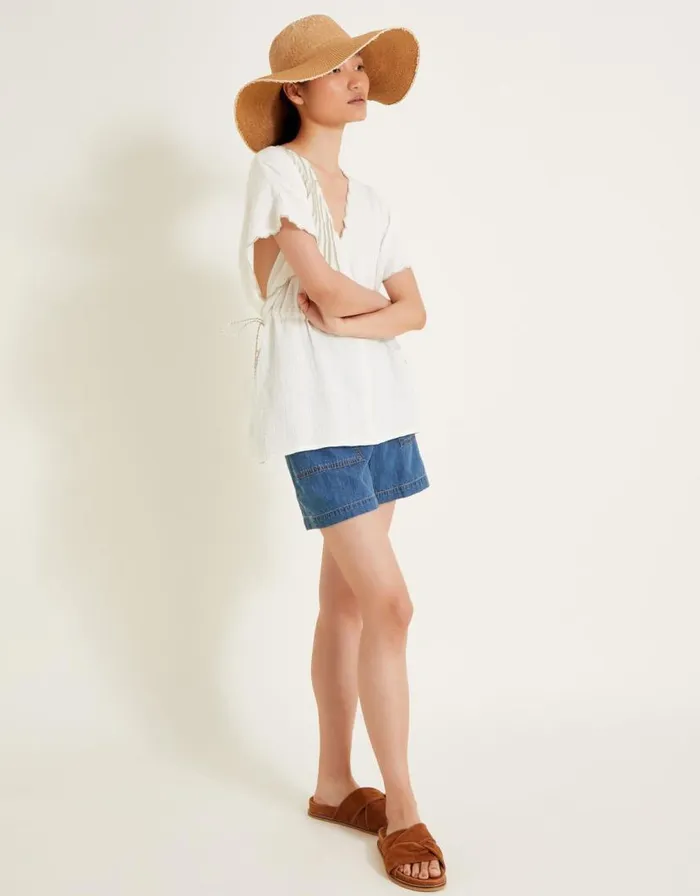 Monsoon Cali Embroidered Leaf Top Ivory Women Tops and Blouses Monsoon Cali Embroidered Leaf Top Ivory Women Tops and Blouses