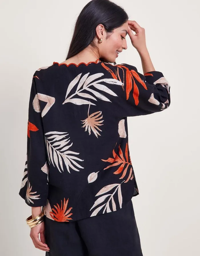 Monsoon Carlotta Print Top Black Women Tops and Blouses Monsoon Carlotta Print Top Black Women Tops and Blouses