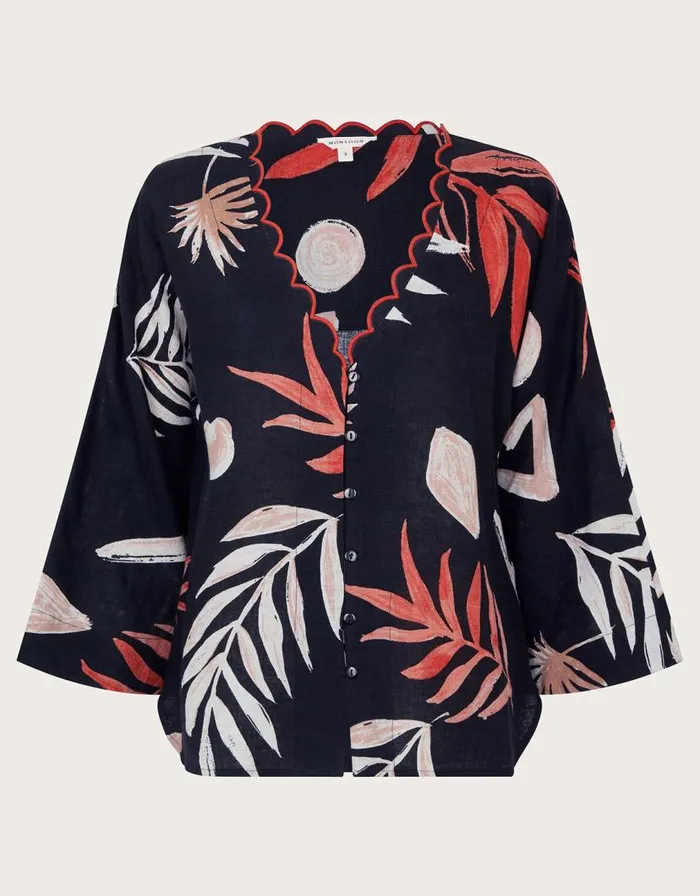 Monsoon Carlotta Print Top Black Women Tops and Blouses Monsoon Carlotta Print Top Black Women Tops and Blouses