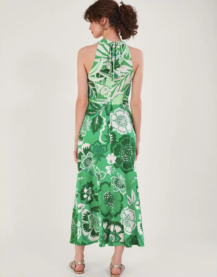 Monsoon Clo Botanical Print Crossover Maxi Dress Green Women Occasionwear Monsoon Clo Botanical Print Crossover Maxi Dress Green Women Occasionwear