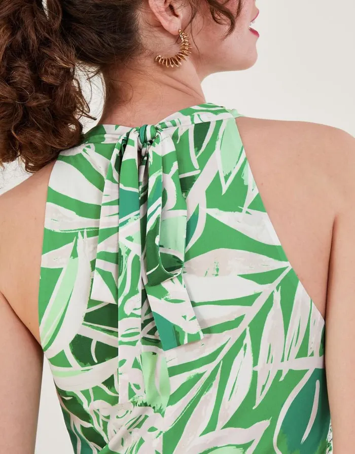 Monsoon Clo Botanical Print Crossover Maxi Dress Green Women Occasionwear Monsoon Clo Botanical Print Crossover Maxi Dress Green Women Occasionwear