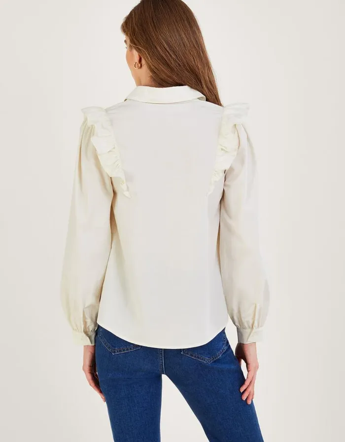 Monsoon CutOut Lace Puff Sleeve Blouset Cream Women Tops and Blouses Monsoon CutOut Lace Puff Sleeve Blouset Cream Women Tops and Blouses